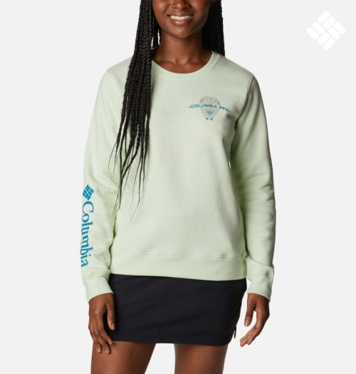 Women's Columbia PFG Slack Water Crew Sweatshirts Mint | CA-T1306