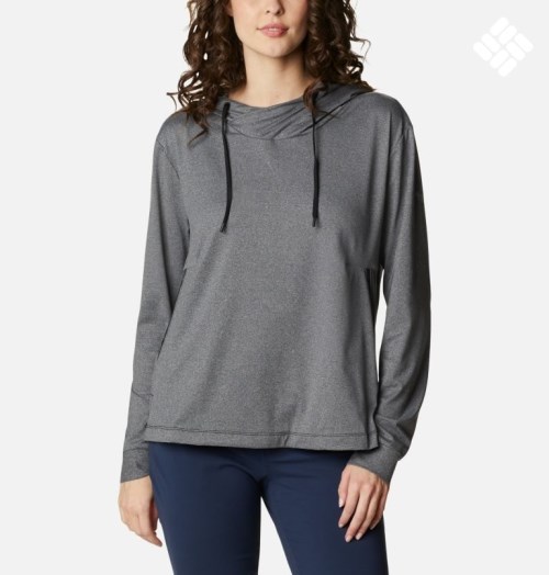 Women's Columbia PFG Slack Water Knit Hoodie Dark Grey | CA-S148A