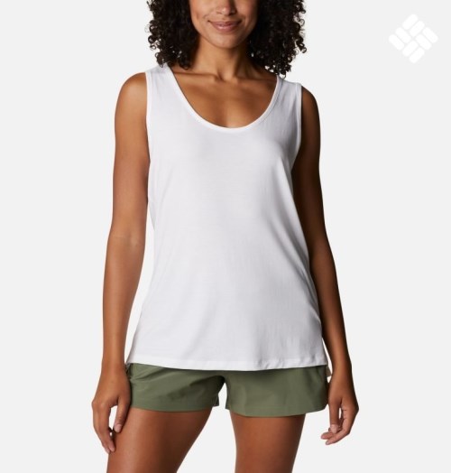 Women's Columbia PFG Slack Water Knit II Tanks White | CA-ZCL60