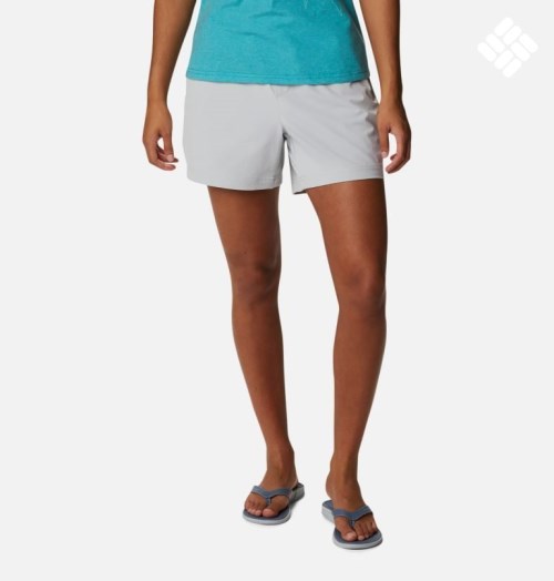 Women's Columbia PFG Slack Water Woven Shorts Light Grey | CA-G8CA1