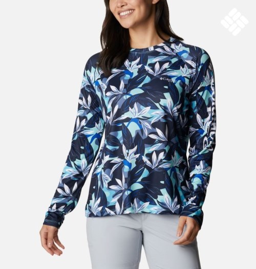 Women's Columbia PFG Super Tidal Tee Long Sleeve Sweatshirts Flower | CA-N83AL