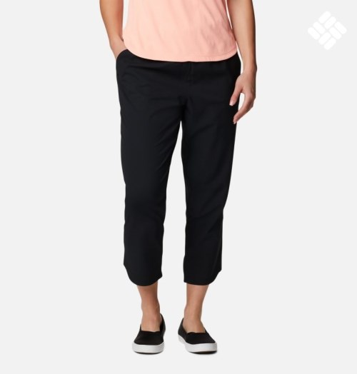 Women's Columbia PFG Tamiami Pull-On Capris Sport Pants Black | CA-T80C3