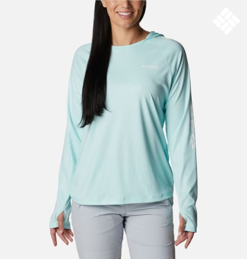 Women's Columbia PFG Tidal Deflector Hoodie Turquoise | CA-I50C4