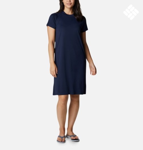 Women's Columbia PFG Tidal Tee Dress Navy | CA-W8530