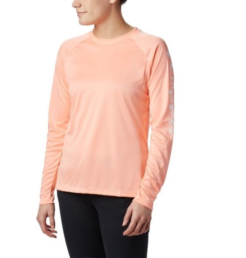 Women's Columbia PFG Tidal Tee II Long Sleeve Sweatshirts Pink | CA-V3C1A