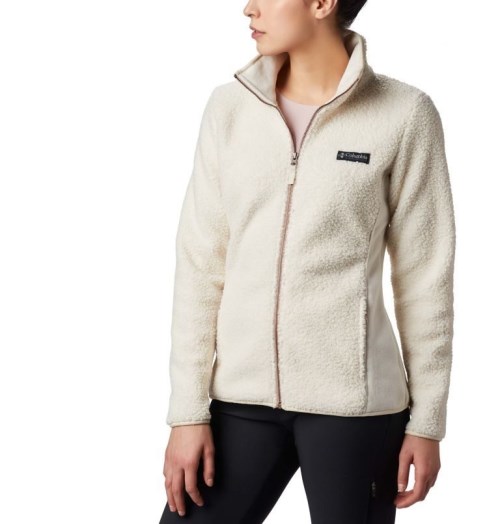 Women's Columbia Panorama Full Zip Fleece Jackets Cream | CA-V6L35