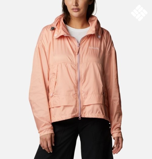 Women's Columbia Paracutie Windbreaker Jackets Coral | CA-F6A5C