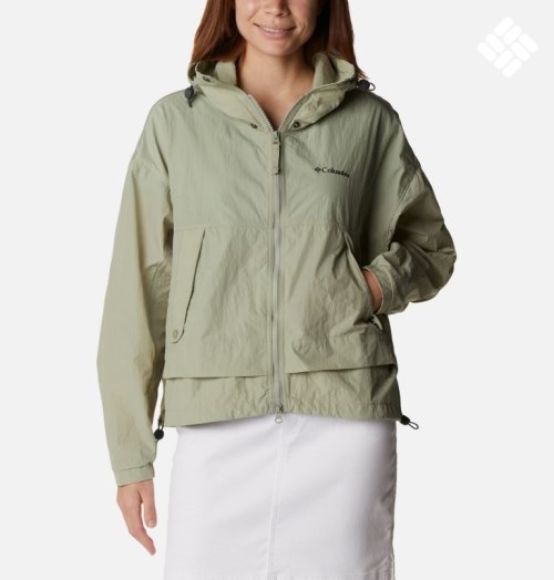 Women's Columbia Paracutie Windbreaker Jackets Olive | CA-ML65A