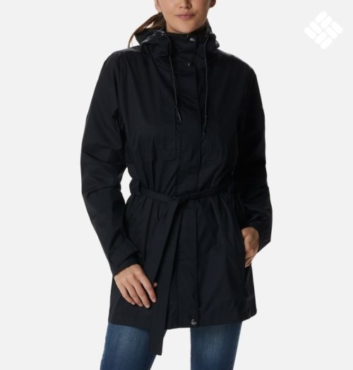 Women's Columbia Pardon My Trench Rain Jackets Black | CA-J54A6