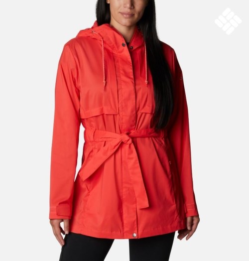 Women's Columbia Pardon My Trench Rain Jackets Red | CA-NC156