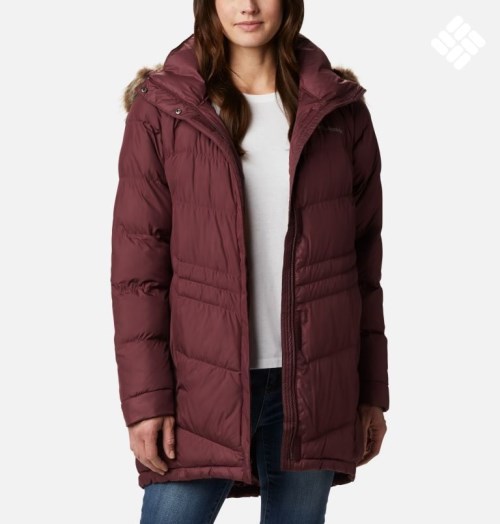 Women's Columbia Peak to Park Mid Insulated Jackets Burgundy | CA-Z4A0C