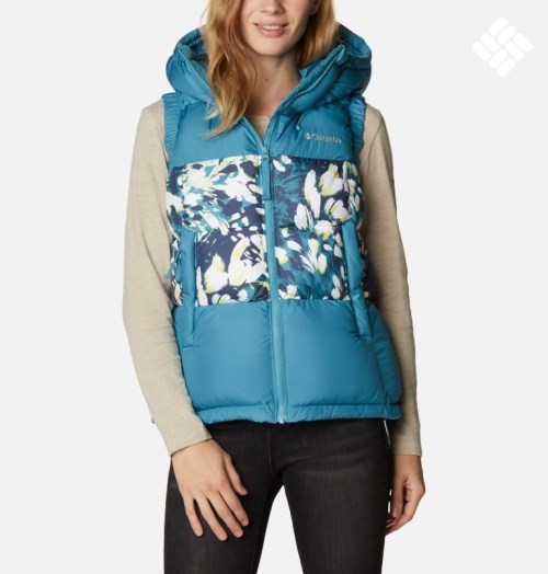 Women's Columbia Pike Lake II Insulated Vests Turquoise / Flower | CA-B35A8