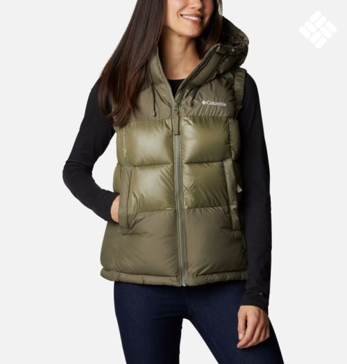 Women's Columbia Pike Lake II Insulated Vests Olive | CA-WA65L