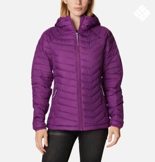 Women's Columbia Powder Lite Hooded Jackets Purple | CA-Q810L