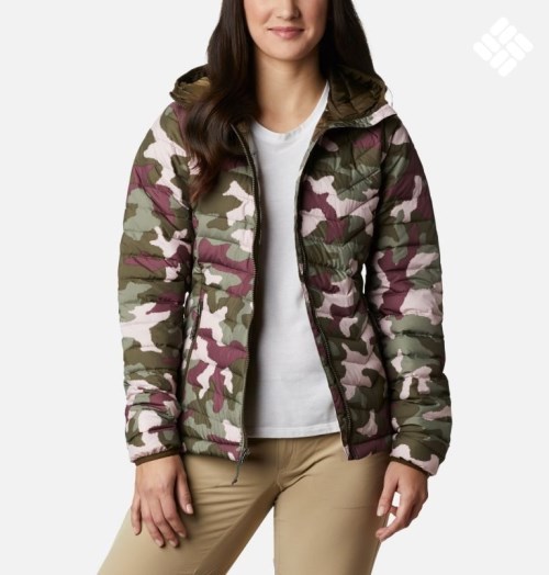 Women's Columbia Powder Lite Hooded Jackets Camo | CA-RA0L6