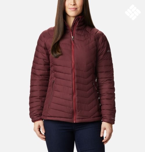 Women's Columbia Powder Lite Jackets Burgundy | CA-S81A4