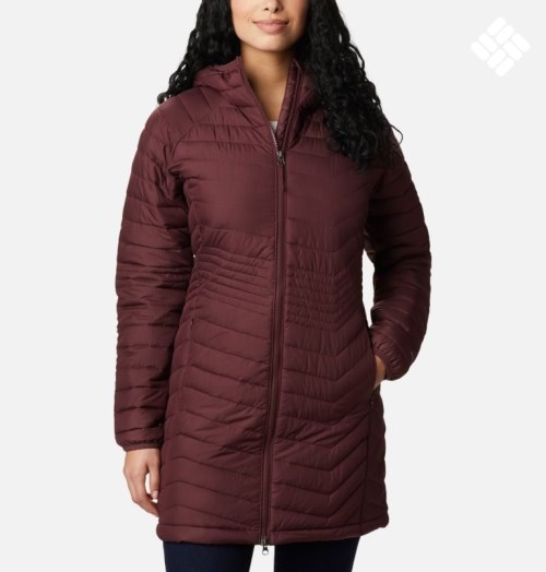 Women's Columbia Powder Lite Mid Jackets Burgundy | CA-H58LC