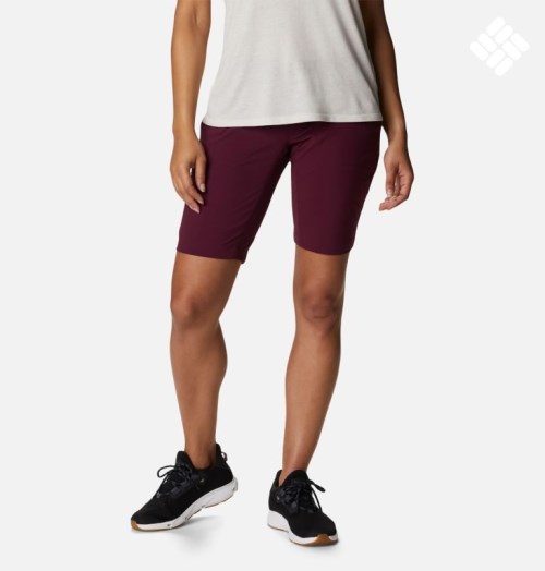 Women's Columbia Saturday Trail Long Shorts Burgundy | CA-K6L3C