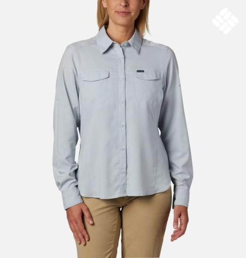 Women's Columbia Silver Ridge Lite Long Sleeve Shirts Light Grey | CA-Z0358