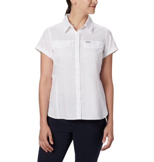 Women's Columbia Silver Ridge Lite Short Sleeve Shirts White | CA-R3051