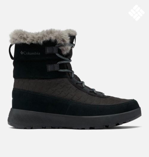 Women's Columbia Slopeside Peak Omni-Heat Infinity Luxe Boots Black | CA-AA340