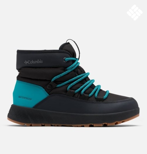 Women's Columbia Slopeside Village Omni-Heat Mid Boots Black / Turquoise | CA-L31L0