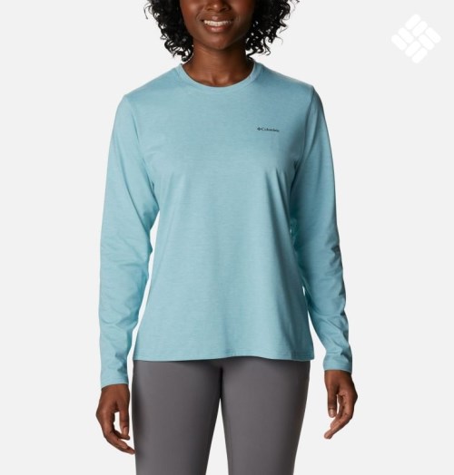 Women's Columbia Sun Trek Long Sleeve T Shirts Turquoise | CA-H8435