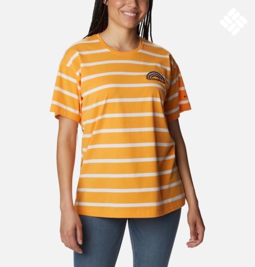 Women's Columbia Sun Trek Oversized T Shirts Stripe | CA-O140C