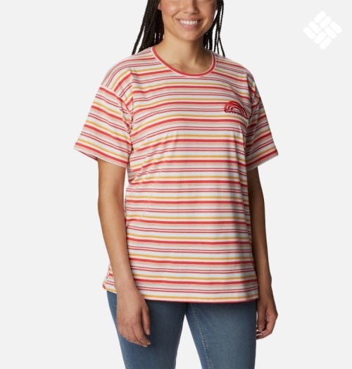 Women's Columbia Sun Trek Oversized T Shirts Stripe | CA-OA053