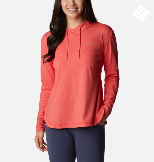 Women's Columbia Sun Trek Pullover Hoodie Red | CA-LA586