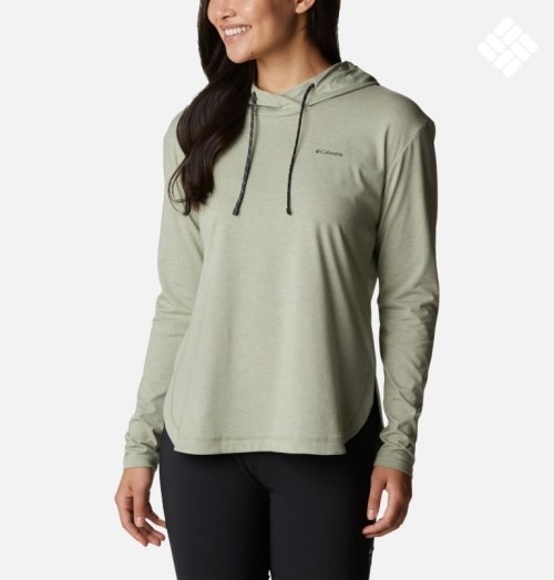 Women's Columbia Sun Trek Pullover Hoodie Olive | CA-VA830