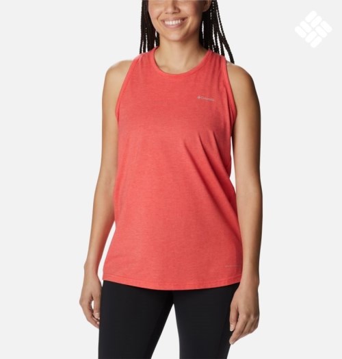 Women's Columbia Sun Trek Racerback Tanks Red | CA-AL4A6