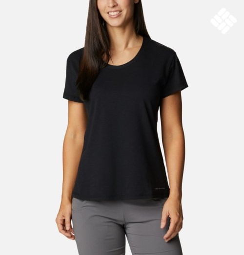 Women's Columbia Sun Trek T Shirts Black | CA-T06L1