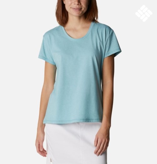 Women's Columbia Sun Trek T Shirts Turquoise | CA-Q4A10