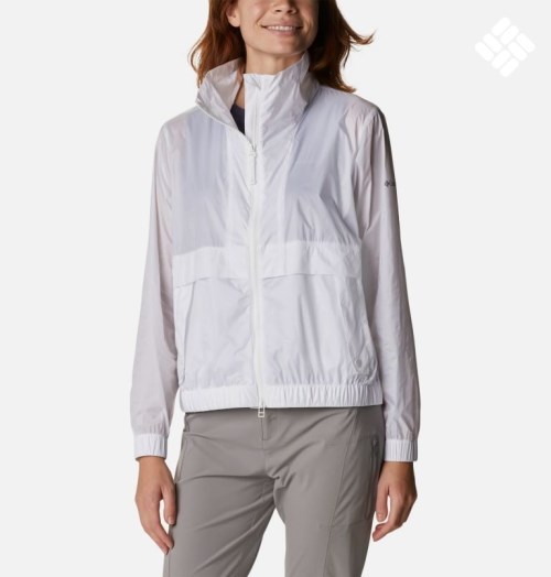 Women's Columbia Sunny City Windbreaker Jackets White | CA-B0A6L