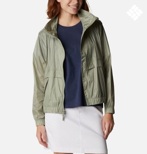 Women's Columbia Sunny City Windbreaker Jackets Olive | CA-MA1L6