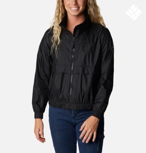 Women's Columbia Sunny City Windbreaker Jackets Black | CA-X4138