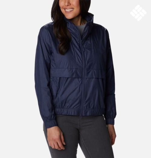 Women's Columbia Sunny City Windbreaker Jackets Navy | CA-Y0A58