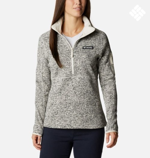 Women's Columbia Sweater Weather Fleece Half Zip Sweatshirts Grey | CA-I61C4