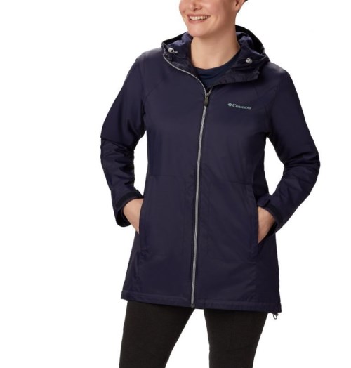 Women's Columbia Switchback Lined Long Jackets Navy | CA-JC831