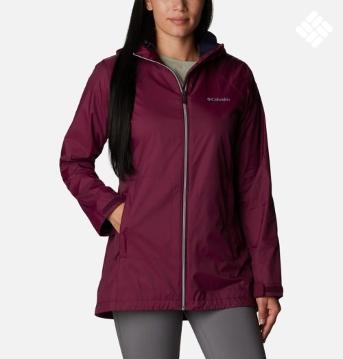 Women's Columbia Switchback Lined Long Jackets Maroon | CA-L4C81