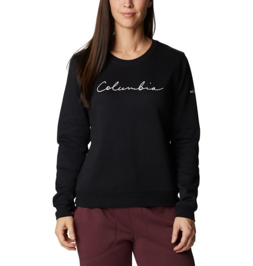 Women's Columbia Trek Graphic Crew Sweatshirts Black | CA-VL46C