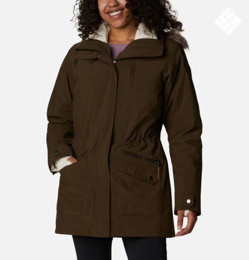 Women's Columbia Watson Lake Omni-Heat Infinity Interchange Insulated Jackets Dark Brown | CA-UAC5L