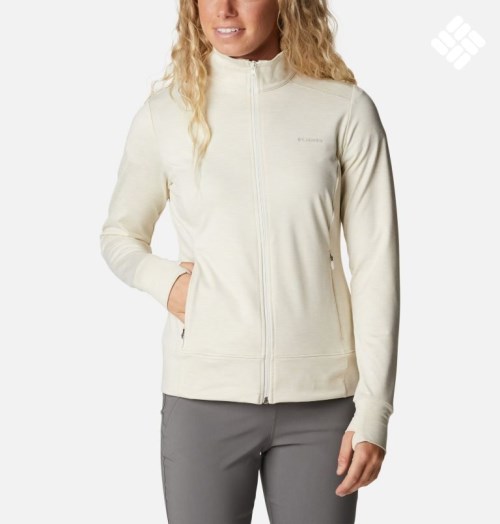 Women's Columbia Weekend Adventure Full Zip Jackets Cream | CA-WLA63