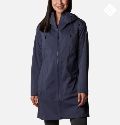 Women's Columbia Weekend Adventure Long Shell Jackets Navy | CA-M6840