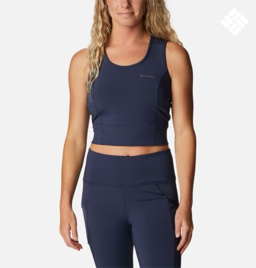 Women's Columbia Windgates II Cropped Tanks Navy | CA-H48L3