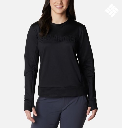 Women's Columbia Windgates Tech Fleece Sweatshirts Black | CA-F0L15