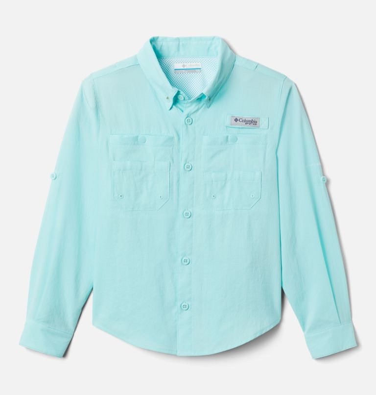 Kids\' Columbia PFG Tamiami Long Sleeve Shirts Turquoise | CA-S85L1