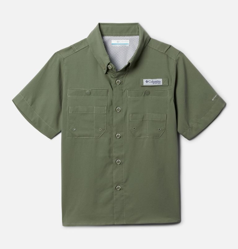 Kids\' Columbia PFG Tamiami Short Sleeve Shirts Olive | CA-L310A