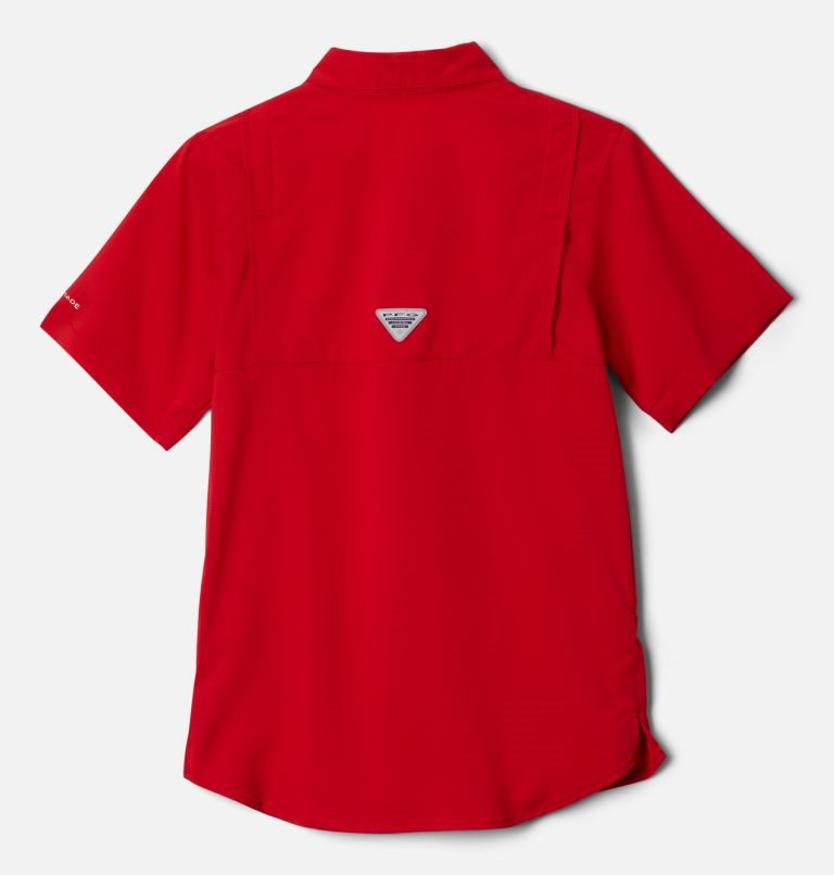 Kids' Columbia PFG Tamiami Short Sleeve Shirts Red | CA-QL5C0